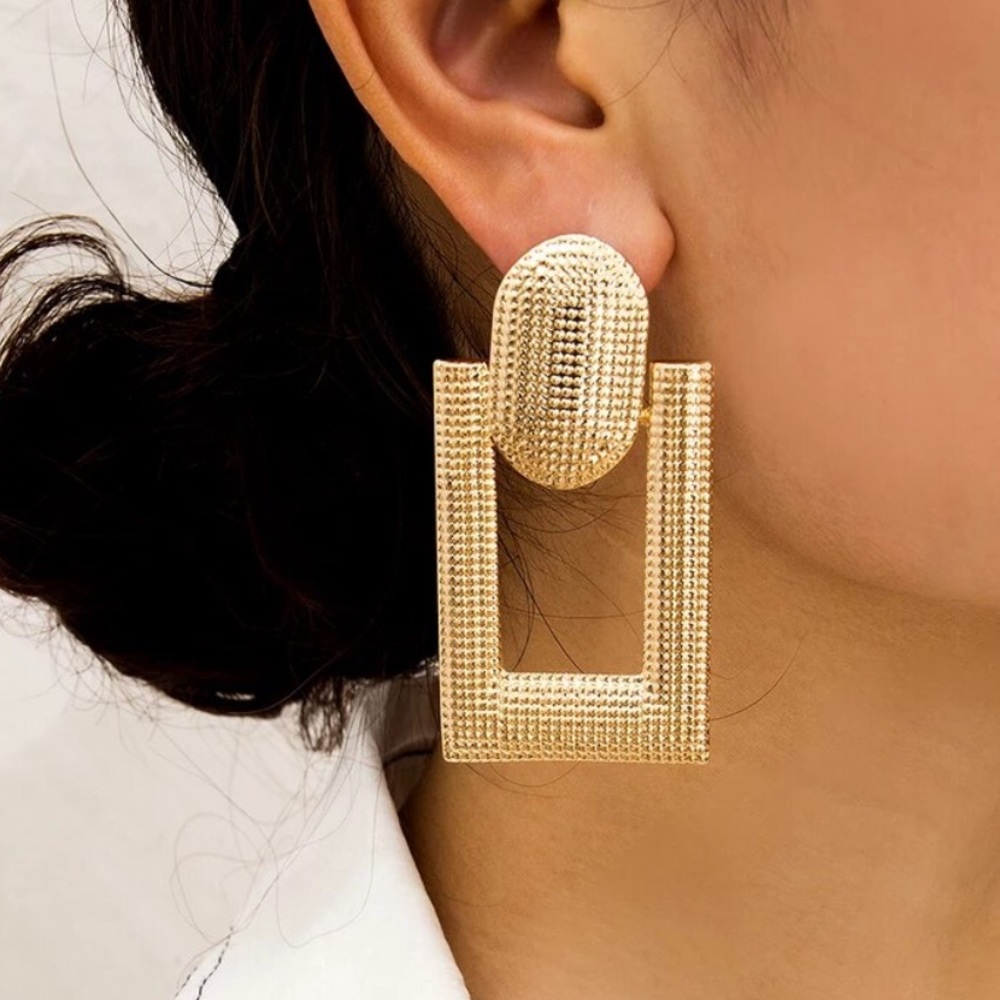 Gold Plated Geometric Drop earrings